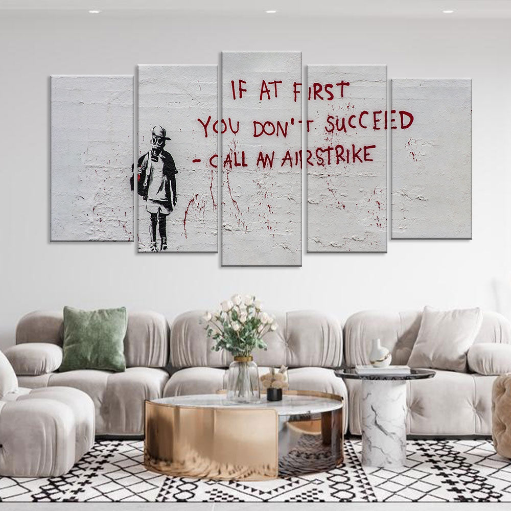 Banksy Call An Airstrike Canvas Wall Art