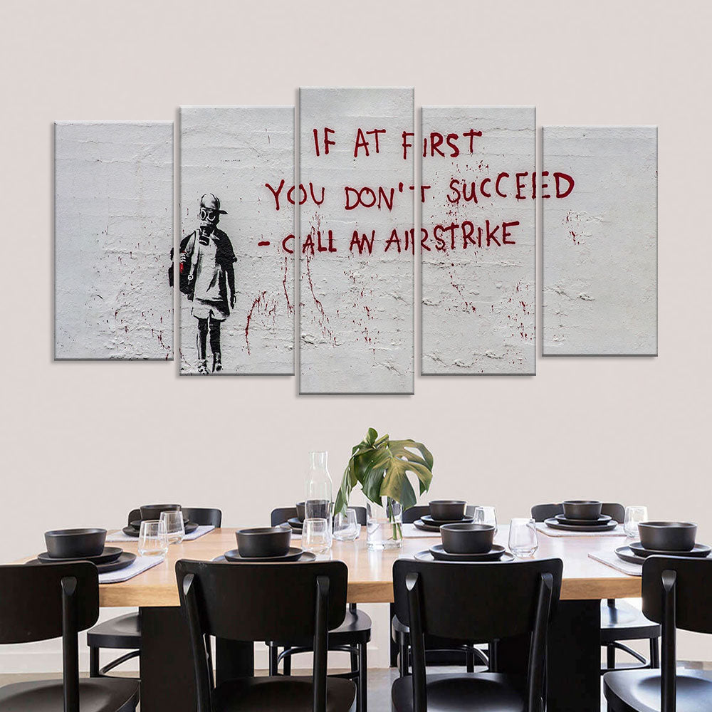 Banksy Call An Airstrike Canvas Wall Art