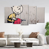 Banksy Charlie Brown Canvas Wall Art