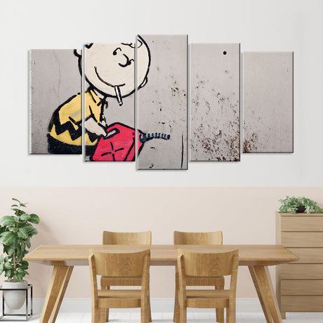 Banksy Charlie Brown Canvas Wall Art