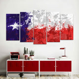 Banksy Flag Of Texas Canvas Wall Art