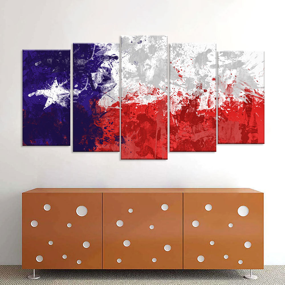 Banksy Flag Of Texas Canvas Wall Art