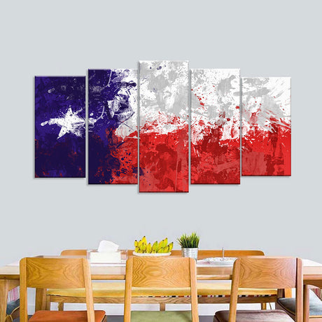 Banksy Flag Of Texas Canvas Wall Art