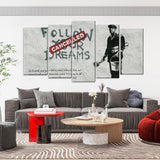 Banksy Follow Your Dreams Cancelled Canvas Wall Art