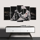 Banksy Hoodie With Knife Canvas Wall Art