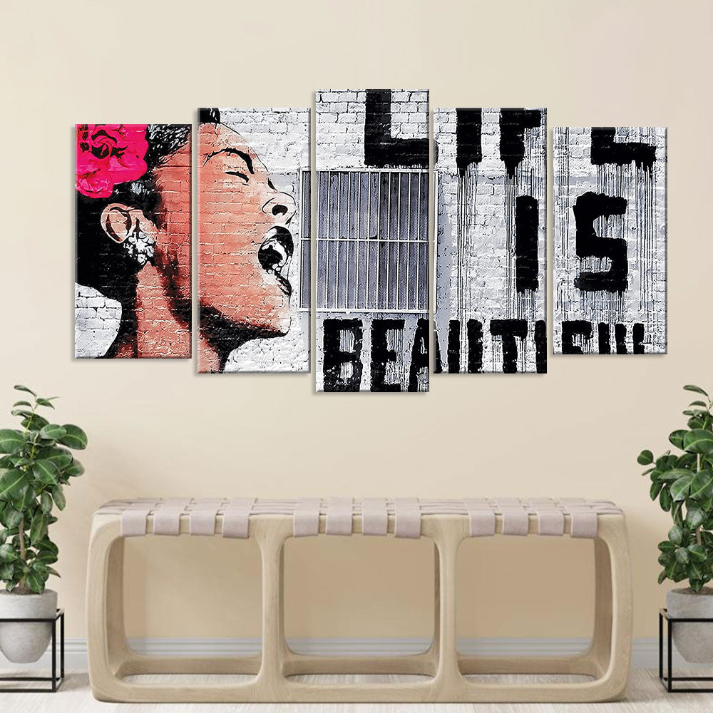 Banksy Life Is Beautiful Canvas Wall Art