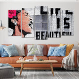 Banksy Life Is Beautiful Canvas Wall Art