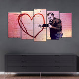 Banksy Listen To Your Heart Canvas Wall Art