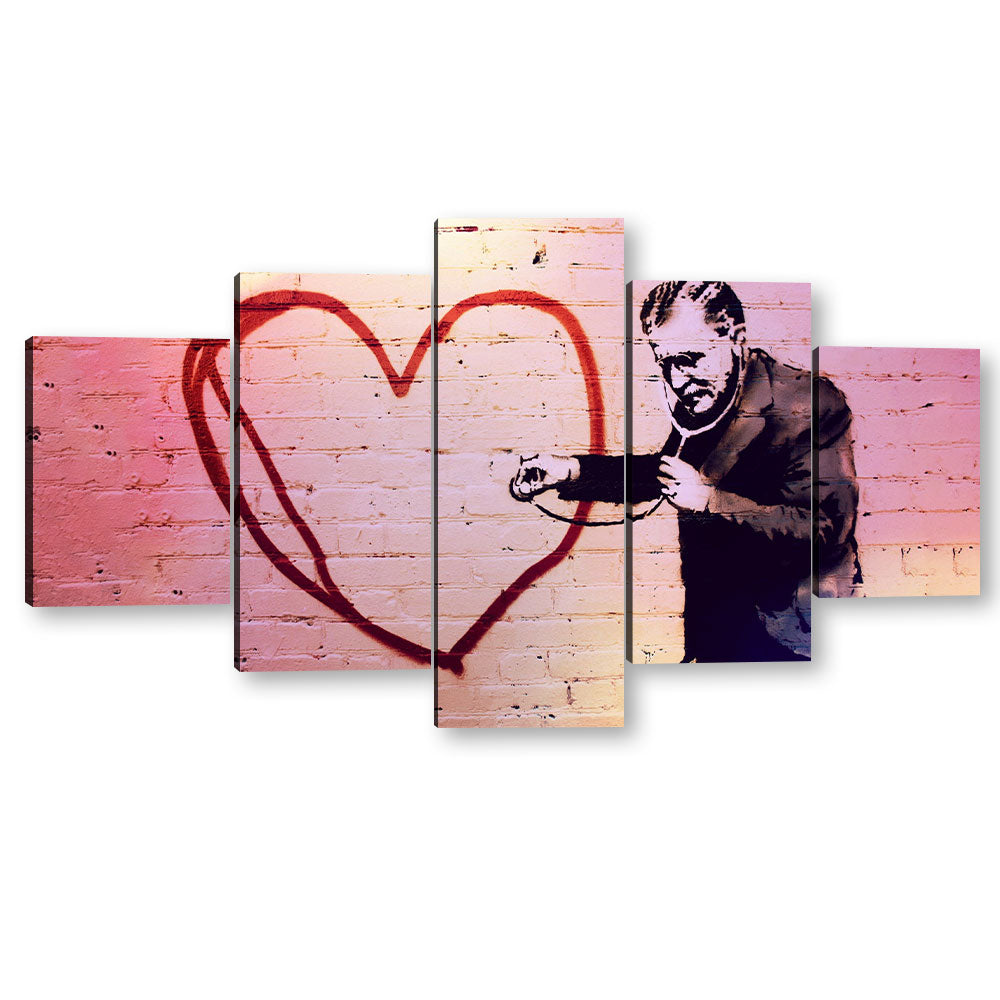 Banksy Listen To Your Heart Canvas Wall Art