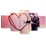 Banksy Listen To Your Heart Canvas Wall Art