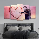 Banksy Listen To Your Heart Canvas Wall Art