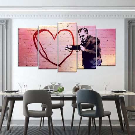 Banksy Listen To Your Heart Canvas Wall Art