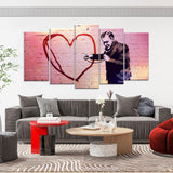 Banksy Listen To Your Heart Canvas Wall Art