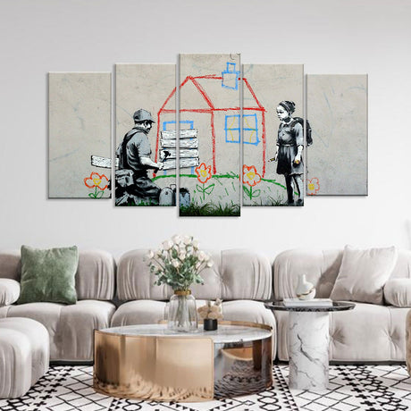 Banksy Playhouse Print Canvas Wall Art