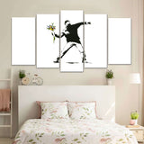 Banksy Rage Flower Thrower Canvas Wall Art