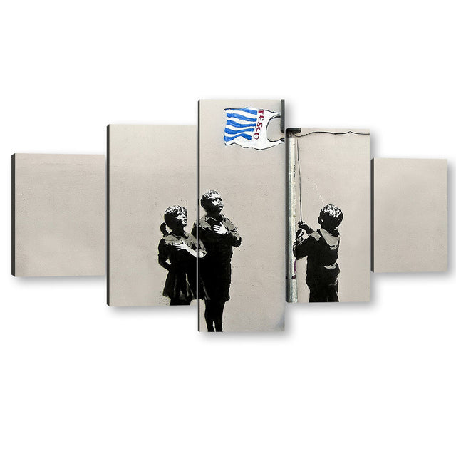 Banksy Tesco Flag Canvas Wall Art