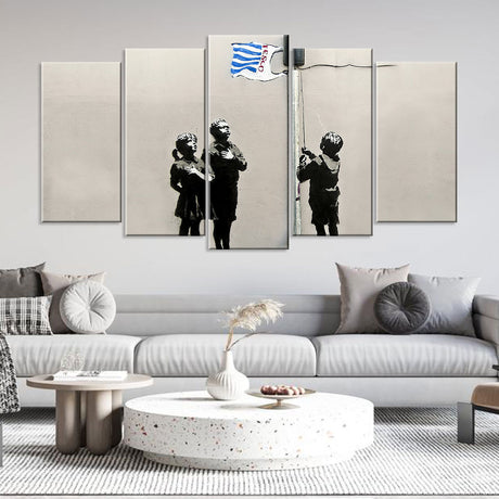 Banksy Tesco Flag Canvas Wall Art