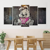 Banksy Thug for Life Rabbit Graffiti Canvas Wall Art