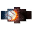 Baseball on Fire Canvas Wall Art