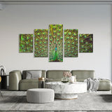 Beautiful Green Peacock Feather Canvas Wall Art