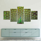 Beautiful Green Peacock Feather Canvas Wall Art