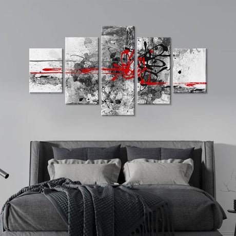 Abstract Black and Red Grunge Canvas Wall Art