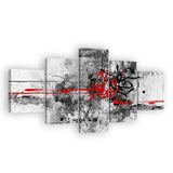 Abstract Black and Red Grunge Canvas Wall Art