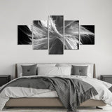 Elegant Black and White Fractal Canvas Wall Art