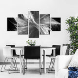 Elegant Black and White Fractal Canvas Wall Art