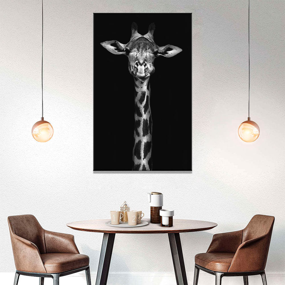 Black and White Giraffe Canvas Wall Art