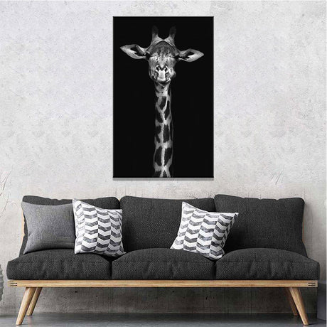 Black and White Giraffe Canvas Wall Art