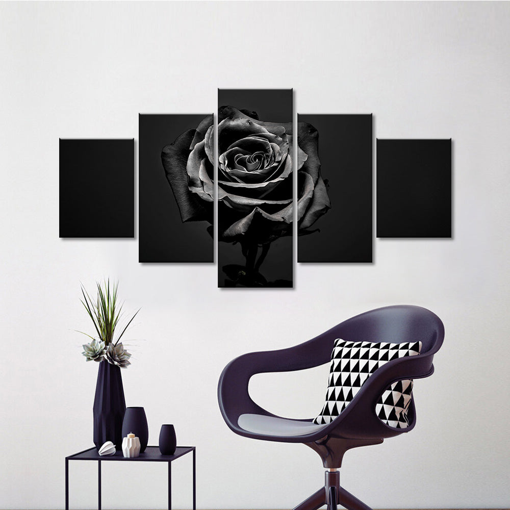 Black and White Rose Canvas Wall Art