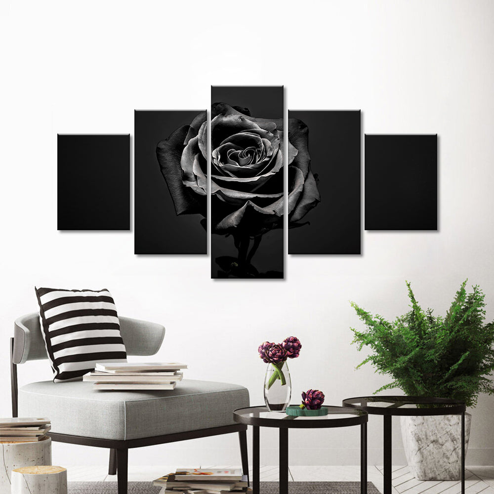 Black and White Rose Canvas Wall Art