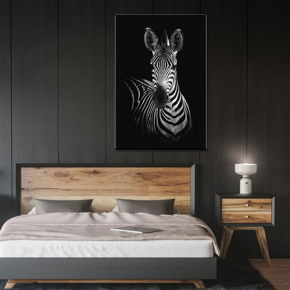 Black and White Zebra Canvas Wall Art