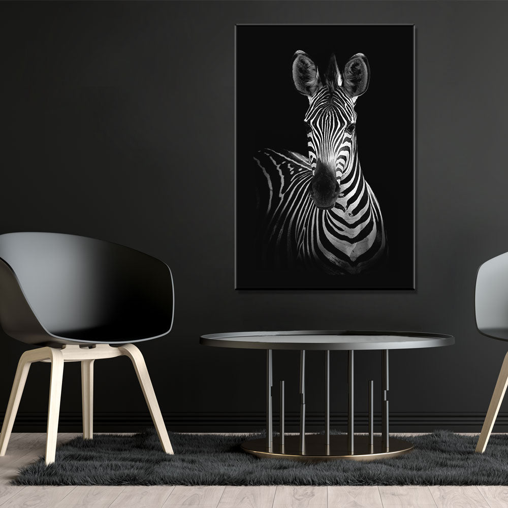 Black and White Zebra Canvas Wall Art