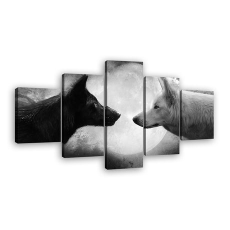 Black and White Wolf Canvas Wall Art