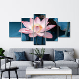 5-panel Lotus Flower Canvas Wall Art