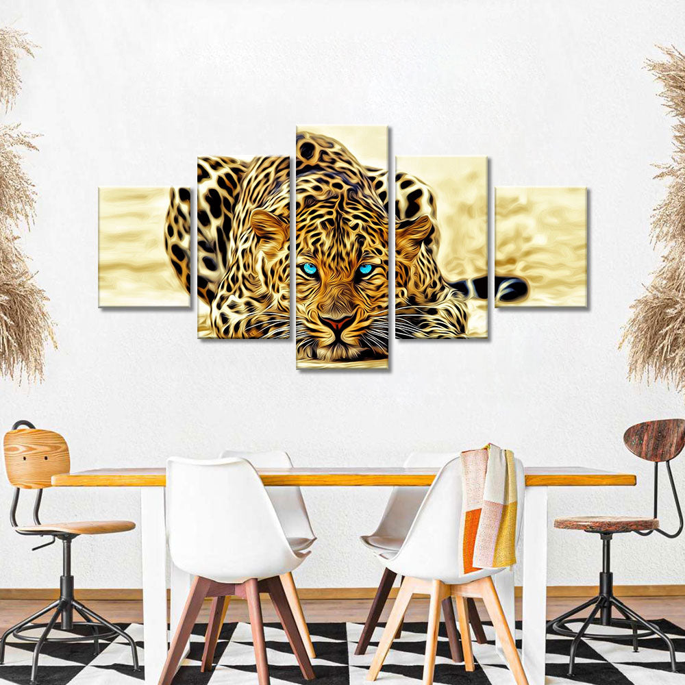 Blue Eyes Leopard Canvas Wall Art