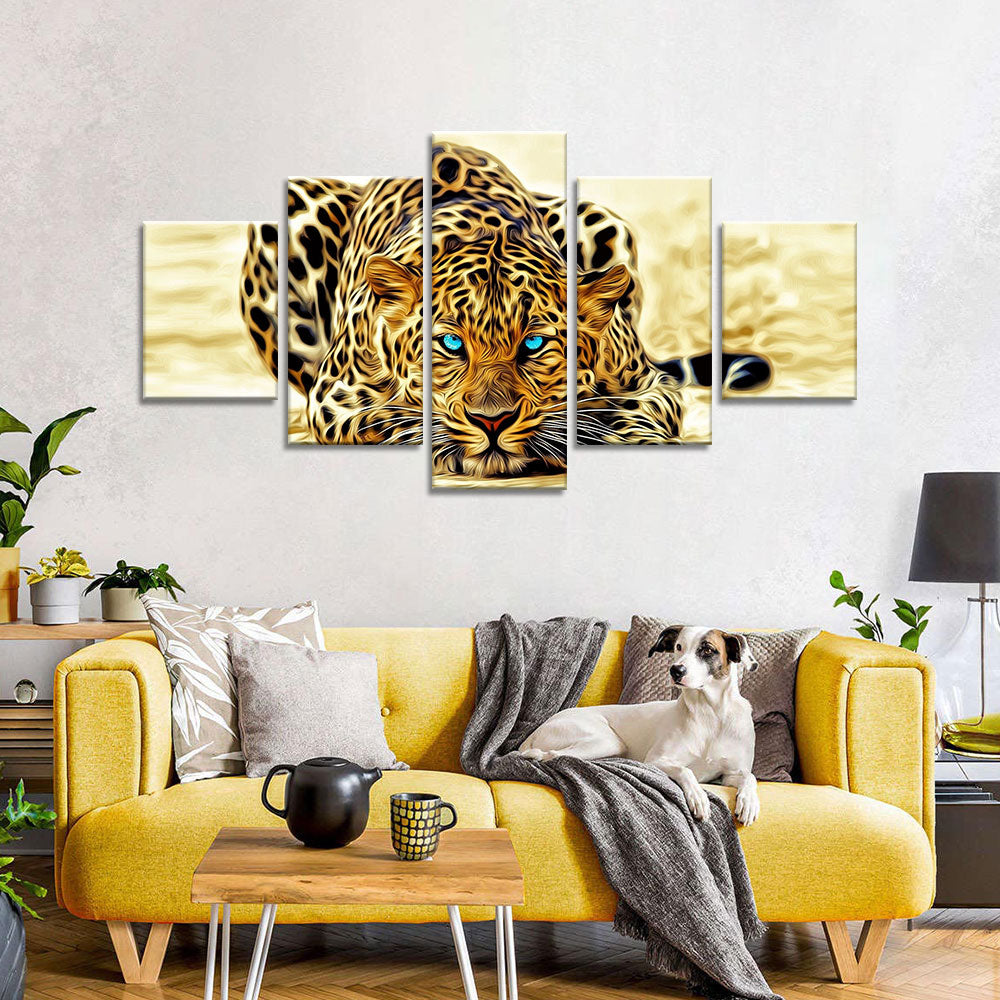 Blue Eyes Leopard Canvas Wall Art