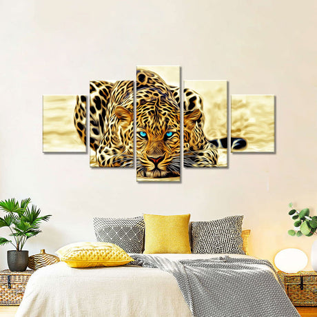 Blue Eyes Leopard Canvas Wall Art