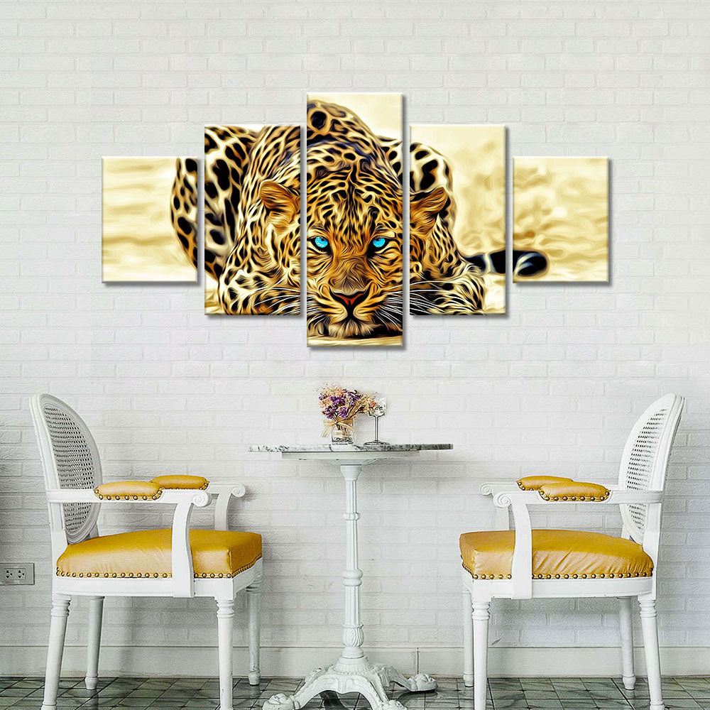 Blue Eyes Leopard Canvas Wall Art