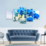 Blue Orchid Flower Canvas Wall Art