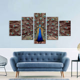 Blue Peacock Feathers Canvas Wall Art