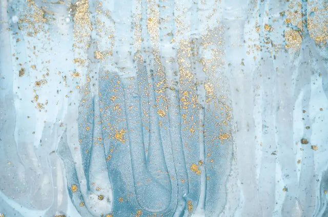 Blue and Gold Abstract Fluid Canvas Wall Art
