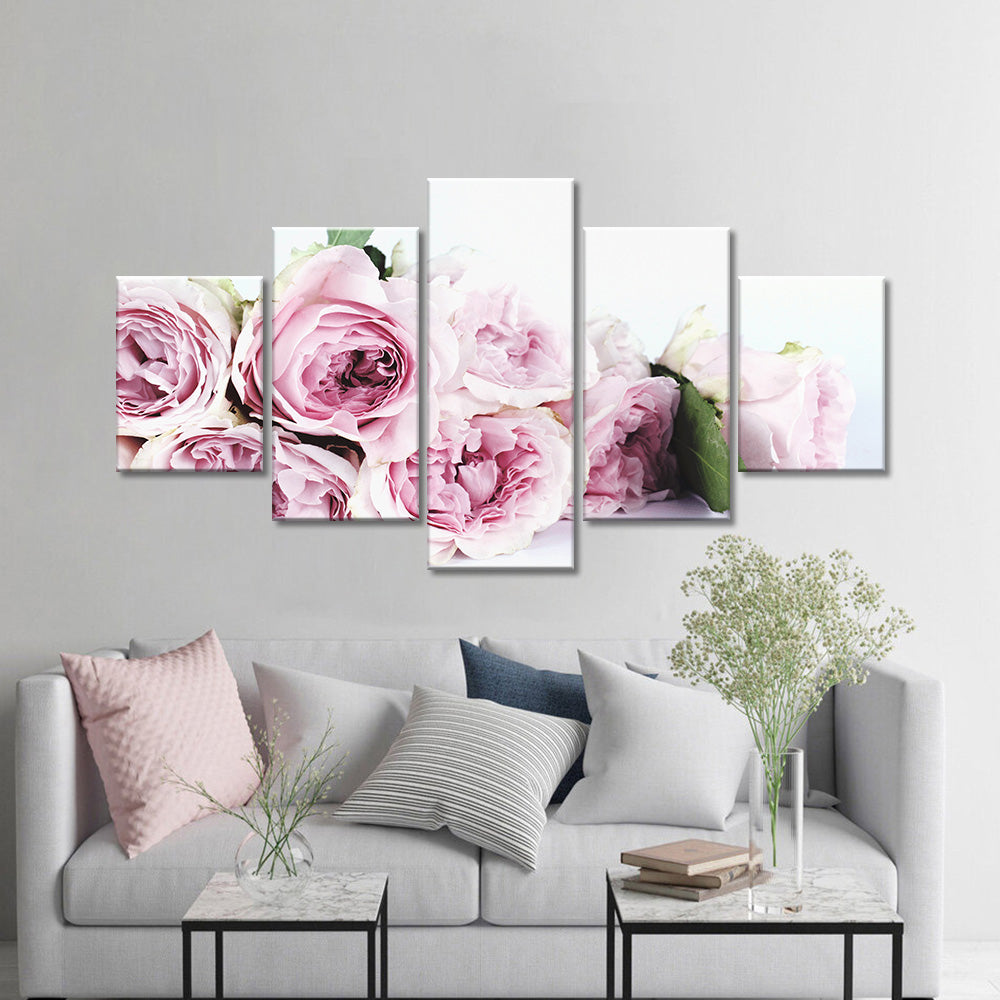 Bouquet of Pink Peonies Canvas Wall Art