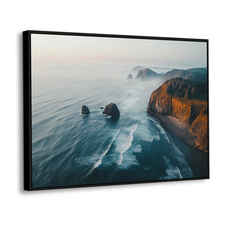 Breathtaking Coastal Vista Of Ocean Waves And Cliffs Art - Canvas Wall Art