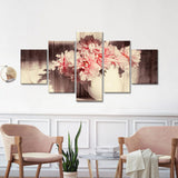 Bright Peonies in a Vase Canvas Wall Art