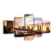 Brooklyn Bridge at Sunset Canvas Wall Art - Multi-Panel Design