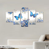 Butterflies on Flower Canvas Wall Art