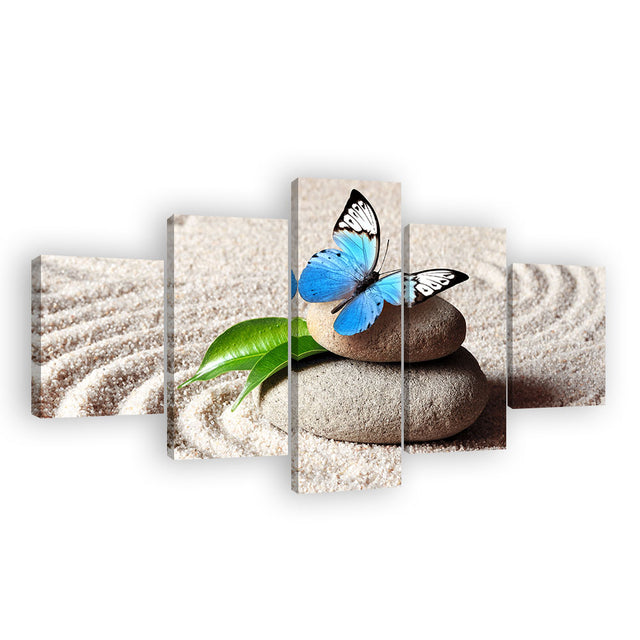 Butterfly on Yoga Stone Canvas Wall Art